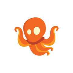 cute octopus illustration on white background 