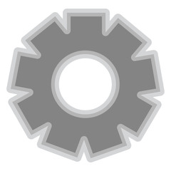 Isolated grey gear piece symbol - Vector image