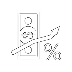 credit growth icon. Element of banking for mobile concept and web apps icon. Outline, thin line icon for website design and development, app development