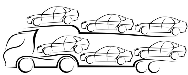 Dynamic vector illustration of a european truck car transporter