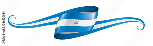 Fotografía Nicaragua flag, vector illustration on a white background