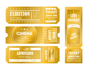 Poster - Cartoon Color Mockup Template Tickets Set. Vector