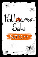 Poster - Halloween sale banner -50% - advertisement