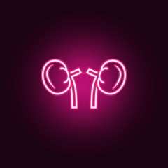 Wall Mural - Human Organ Kidney Lineneon icon. Elements of body parts set. Simple icon for websites, web design, mobile app, info graphics