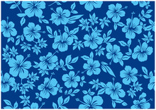 Seamless Hibiscus Illustration Pattern, Blue,background Image Of Southern Country And Hawaii And Tropical Image | Apparel, Textile