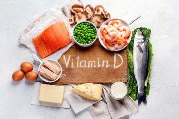Wall Mural - Foods rich in natural vitamin D