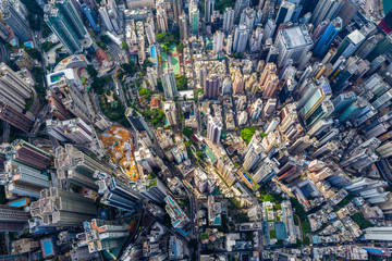 Poster - Aerial view of Hong Kong city