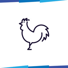 Wall Mural - Rooster line logo vector template