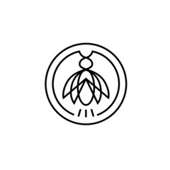 Wall Mural - cicada insect pest circle line logo design