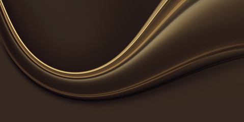 Wall Mural - abstract fractal golden brown background with wave