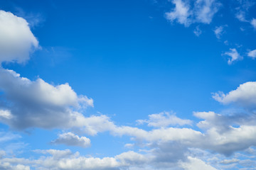 wide angle beautiful  white clouds and blue sky