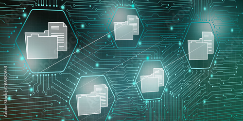 Cuadros en Lienzo Illustration of digital data concept