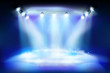 © silvae - Stage during an artistic show. Place for the exhibition illuminated by floodlights. Vector illustration.