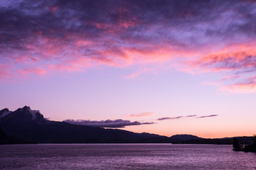 Wall Mural - Mount at sunset.