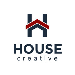 Leinwandbilder - Real estate / House H letter logo