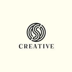 Poster - Letter S line logo design. Linear creative minimal monochrome monogram symbol. Universal elegant vector sign design. Premium business logotype. Graphic alphabet symbol