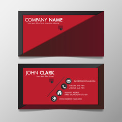 Wall Mural - red and black modern creative business template patterned and name card,horizontal simple clean vect