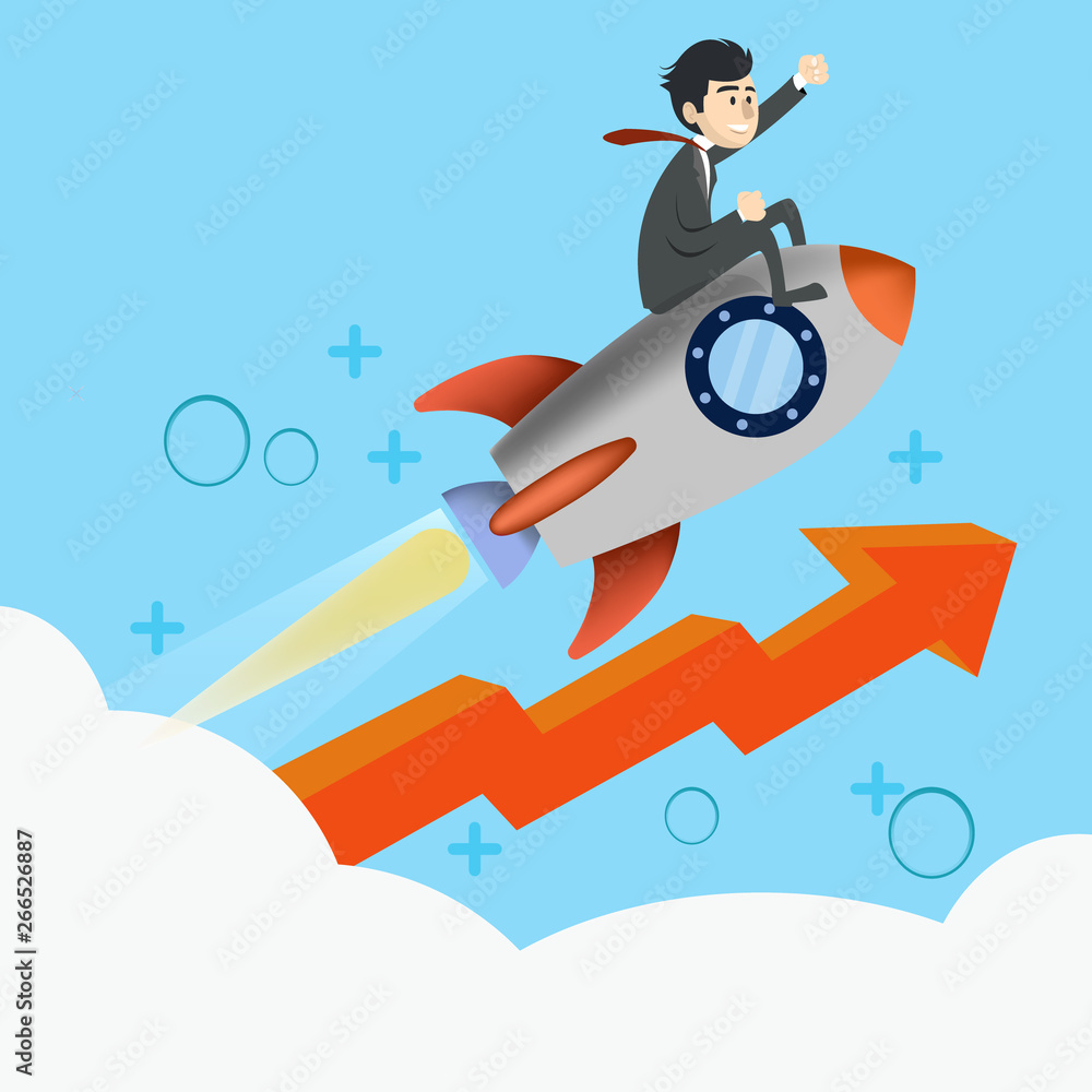 Startup business project and development. Modern flat background ...