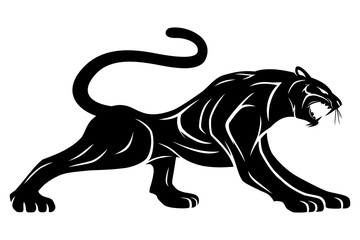 Wall Mural - Black panther sign on a white background.