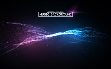 Music abstract background blue. Equalizer for music, showing sound waves with music waves, music background equalizer vector concept.