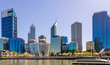 Beautiful view of the center of Perth, Western Australia, on a sunny day