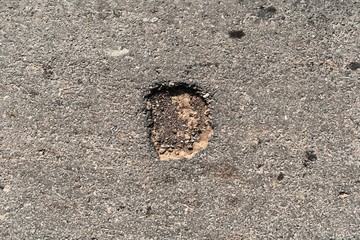 Canvas Print - hole on asphalt road in countryside