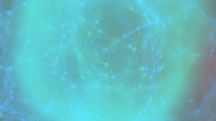 Wall Mural - abstract digital biological technology system platform dot line light connecting cyber space flow ba