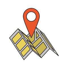 Sticker - Map and location pin symbol