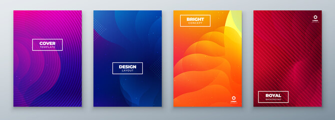 minimal modern cover design. dynamic colorful gradients. future geometric patterns. poster template 