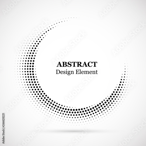 Halftone dotted background circularly distributed. Halftone effect vector pat...