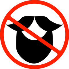 Illustration of an isolated forbidden signal with a moustache