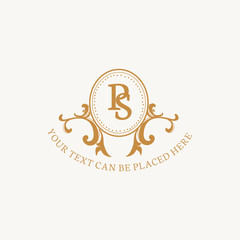 Wall Mural - classic emblem with initial