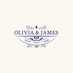Wall Mural - wedding invitation emblem