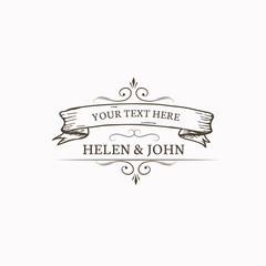 Wall Mural - wedding invitation emblem
