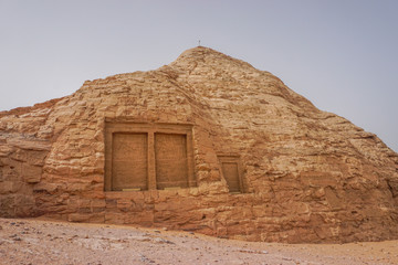 Abu Simbel, Egypt: Panels on the site of the temple of Ramses II at Abu Simbel, built in the 13th century BC, on the western shore of Lake Nasser.