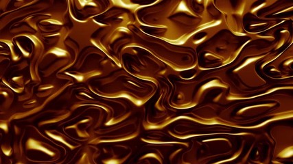 Poster - Abstract Liquid  mesmerising Backdrop with 3d detailled intricate animated surface, 4k UHD, seamlessly Looped, gold
