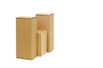 Cardboard boxes for goods on a white background. Different size. Isolated on white background.