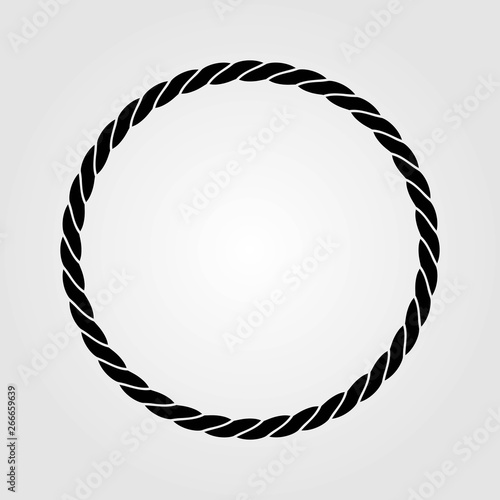 Round marine rope frame isolated on white background Poster Mural XXL