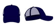 © barks - trucker cap / mesh cap template illustration (navy blue)