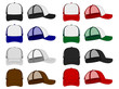 trucker cap / mesh cap template illustration set