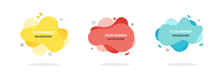 Wall Mural - bannners set. modern vector design. flat geometric liquid shapes