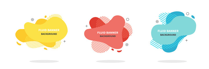 Wall Mural - bannners set. modern vector design. flat geometric liquid shapes