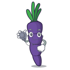 Sticker - Doctor purple carrots isolated with the mascot