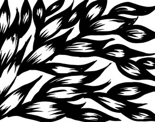 Brush grunge pattern. White and black vector.