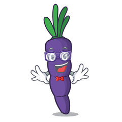 Wall Mural - Geek purple carrot in a cartoon basket