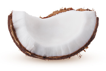 Wall Mural - piece of coconut isolated on white background clipping path