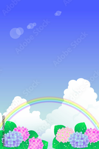 雨上がりの風景 虹と紫陽花 02 Stock ベクター Adobe Stock 雨上がりの風景 虹と紫陽花 02 Stock ベクター Adobe Stock