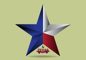 Wall Mural - Texas Star with small map and nickname The Lone Star State. Vector EPS 10.
