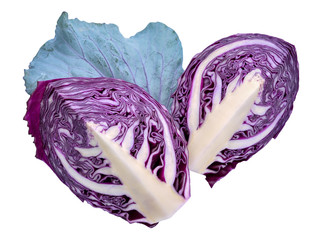 Wall Mural - red cabbage isolated on white