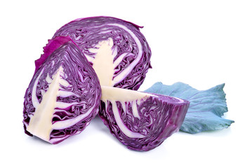Wall Mural - red cabbage isolated on white